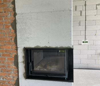 Монтаж каміна Kratki LUCY права 12  с.Бірки